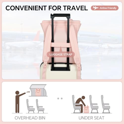 EMPSIGN Tote Backpack for Women, Work & Travel Bag, Fits 15.6" Laptop - color: Light Pink