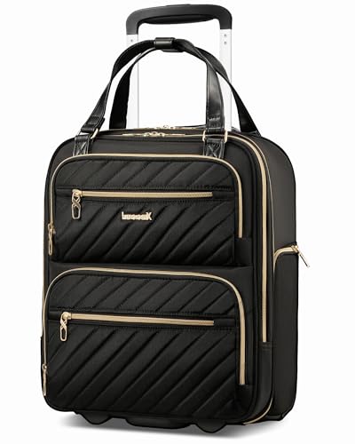LUGGEX Underseat Carry On Bag, Black, 16" - color: Black, size: Underseat 16 inch