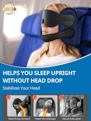 SARISUN Travel Pillow for Different Heights, Stable Head and Chin Support - color: Black