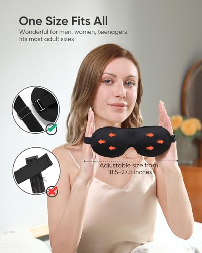 LKY DIGITAL Sleep Mask for Side Sleeper 3 Pack, Blackout 3D Eye Mask - color: Black & Blue & Purple