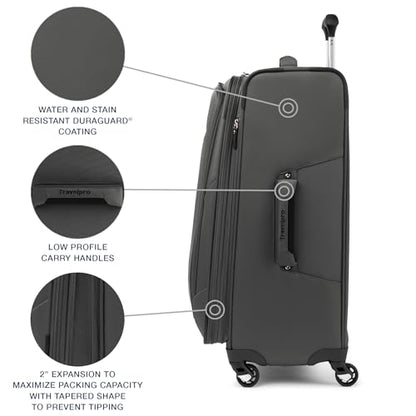 Travelpro Maxlite 5 Softside Carry-On & Tote 2-Piece Set, Grey, (Tote/21) | Expandable With 4 Spinner Wheels and Personal Item Size Underseat Bag, Lightweight Travel for Men & Women - color: Shadow Grey, size: 2-Piece Set (21/Tote)