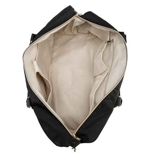 Kinmac Travel Duffel - Overnight Weekender & Sports Gym Bag, Carry-on Tote (Black) - color: Black Grid