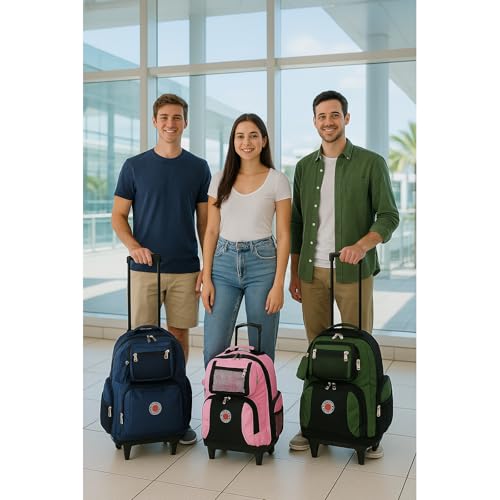 World Traveler Transworld 22-Inch Carry-On Rolling Backpack - Olive - color: Olive