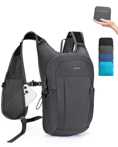 ECOHUB Small Hiking Daypacks Men 15L Lightweight Backpack for Travel Grey - color: Grey