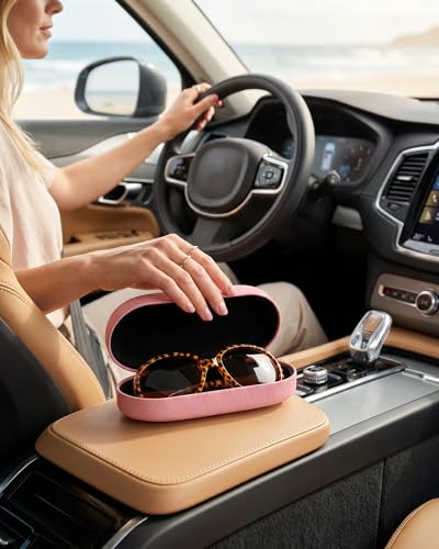 RayLove Glasses Case Hard Shell for Oversized Frames,Large Sunglasses Case With Strong Protection, Travel Eyeglass Case