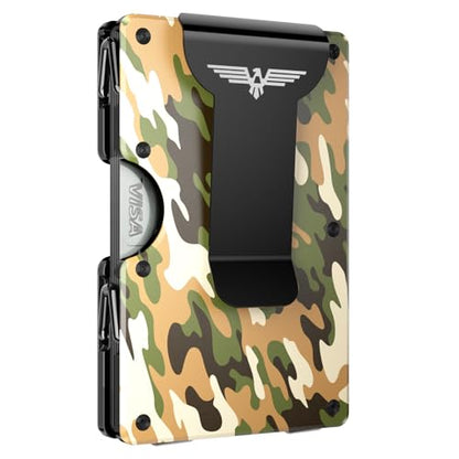 Lenvoten Upgraded Hinged Minimalist Wallet for Men, RFID Blocking Wallet - color: T4-Military Camo