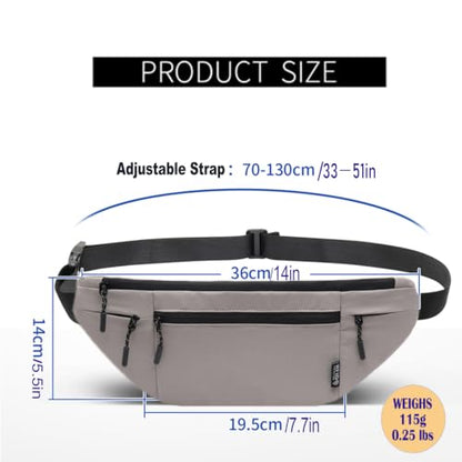 Money Belt for Travel RFID Blocking Passport Holder (light grey) - color: light grey