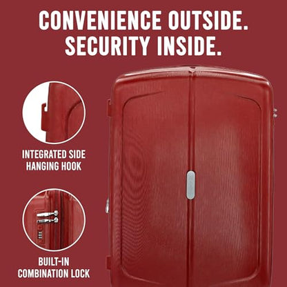 IZOD Mateo 3 Piece Expandable Hardside Luggage Set, Maroon - color: Maroon, size: 3 Piece Set