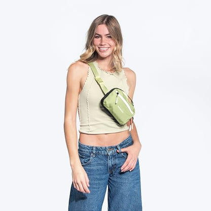 Sherpani Hyk, Small Sling Bag, Lightweight Travel Fanny Pack - color: Palm