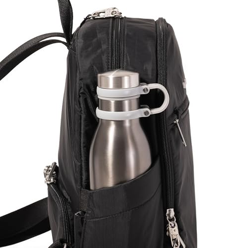 Securtex Anti-Theft Getaway Backpack - 9.4"x13"x5" Travel Safe Bag w/Locking Zippers, Slash-Resistant, RFID - color: Lapis