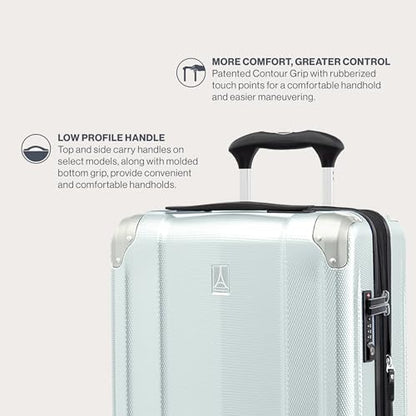 Travelpro Pathways 3 Hardside Checked Luggage Suitcase, Grey, 25-Inch - color: Cloud Grey, size: Checked Medium 25 Inch