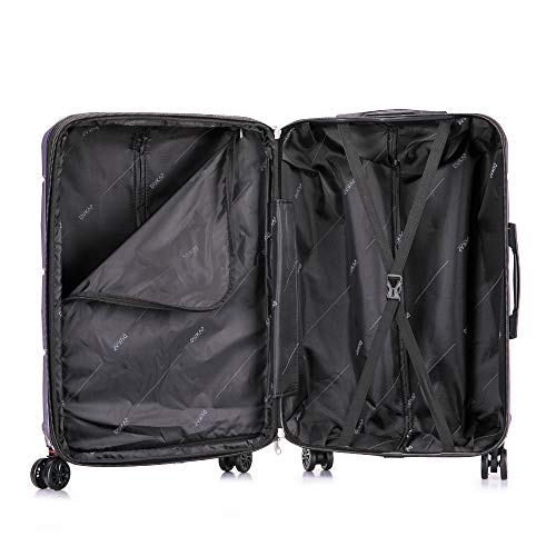 DUKAP ZONIX 3-Piece Durable Hardside Spinner Luggage Set 20/26/30in Blue - color: Blue, size: 3 Piece Set (20/26/30)