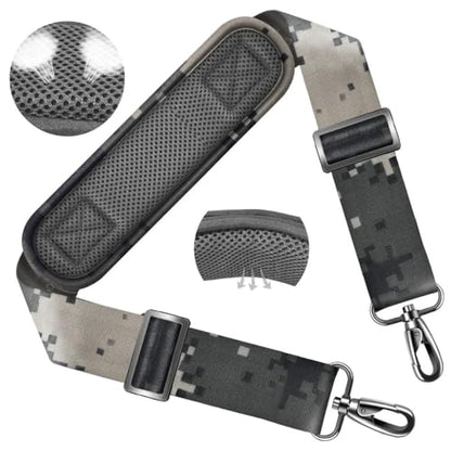 Shoulder Strap 58" Ultra-Thick Fixed Padded and Adjustable Buckles Crossbody Strap for Briefcase Laptop Bag Luggage - color: Camouflage Gray