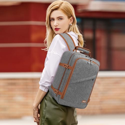 Kono Travel Backpack Airline Approved Under Seat Personal Item Bag - color: Grey/Brown, size: Small
