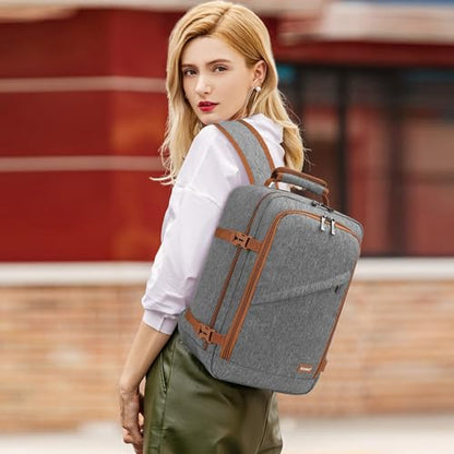 Kono Travel Backpack Airline Approved Under Seat Personal Item Bag - color: Grey/Brown, size: Small