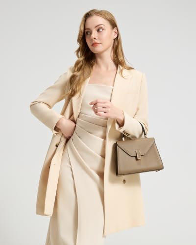 Women Satchel Bag Shoulder Handbag Top Handle Purse - color: Taupe