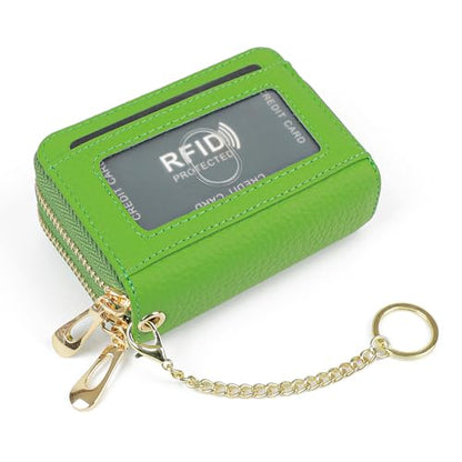 imeetu RFID Credit Card Holder, Small Card Wallet Women, Leather Card Case - color: Max - Fruit Green, size: Max
