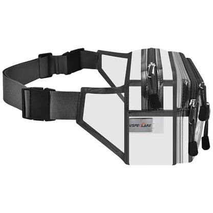 USPECLARE Clear Fanny Pack Stadium Approved Large Multi-Purpose Waist Bag - color: Charcoal-Gray, style: 1-pack-pvc