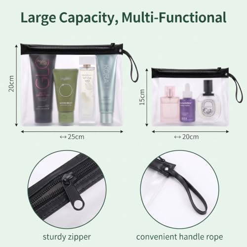 TSA Approved Clear Travel Toiletry Bag with Handle Zipper 8 Pack Quart Size - size: 8 handle zipper