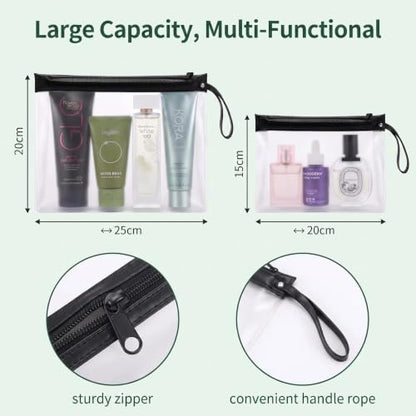 TSA Approved Clear Travel Toiletry Bag with Handle Zipper 8 Pack Quart Size - size: 8 handle zipper