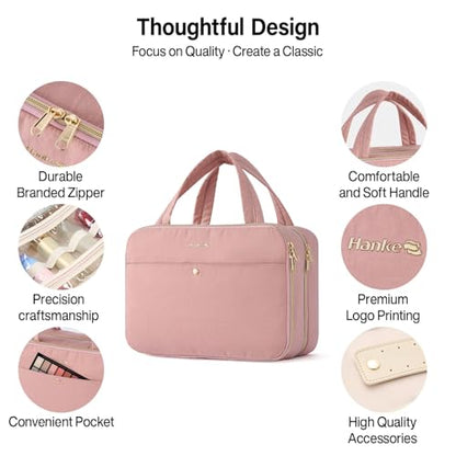 Hanke Hanging Travel Toiletry Bag for Women, Jewelry and Makeup Organizer - color: Pink