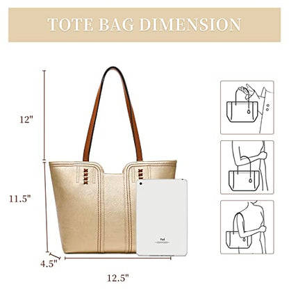 Montana West Tote Bag for Women Top Handle Satchel Purse - color: Light Gold