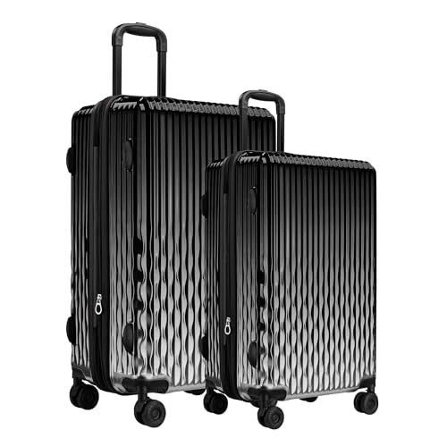 Luggage Sets 2 Piece Expandable Suitcases Set, 20/28Inch - color: GlossyBlack, size: 2-piece(20"/28")