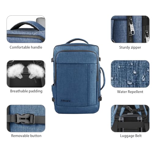 Gieury Carry On Backpack, Extra Large 50L Travel Backpack for Men & Women - color: Blue, size: 2X-Large(20"x14"x10")