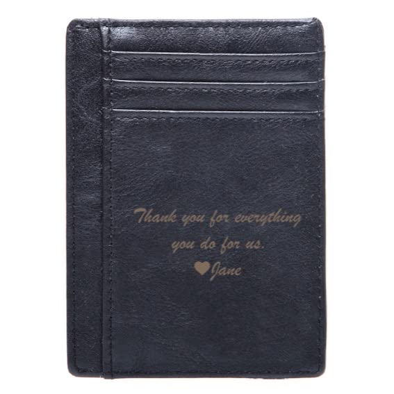 Swanky Badger Slim Front Pocket Wallets - color: Black Message