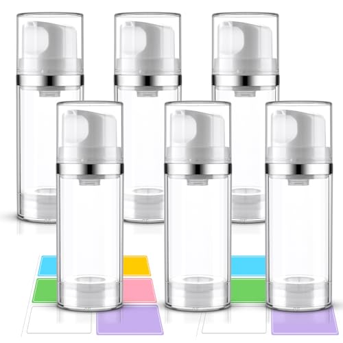 Cosywell Airless Pump Bottles 3.4oz/100ml 6 Pack Clear - size: 3.4oz-6Pack