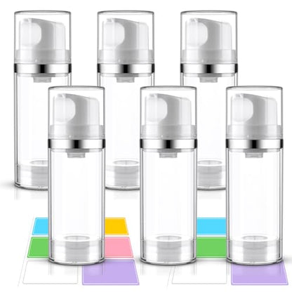 Cosywell Airless Pump Bottles 3.4oz/100ml 6 Pack Clear - size: 3.4oz-6Pack