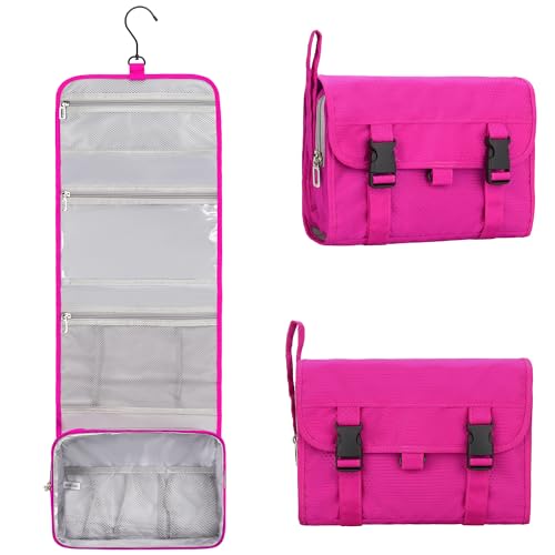 Relavel HangingTravel Toiletry Bag for Women, Large Capacity Toiletries Bag - color: 01 Hot Pink, size: Large