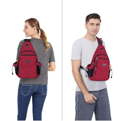 MOSISO Crossbody Sling Bag for Women, Shoulder Backpack, Hiking Daypack Bag - color: Red