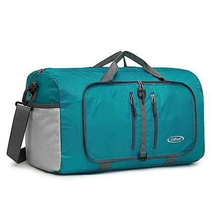 G4Free 40L Foldable Carry-on Travel Duffle Bag Packable Sports Gym Bag - color: Teal Blue