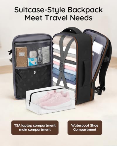 Taygeer Travel Backpack with Shoe Compartment, Work Bag Backpack for Women - color: Black Khaki