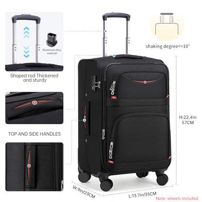 ROPLUS Softside Expandable Luggage with 4 Spinner Wheels, Durable Carry-On Luggage Suitcase (Coffee, 21-Inch) - color: Coffee, size: 21-Inch