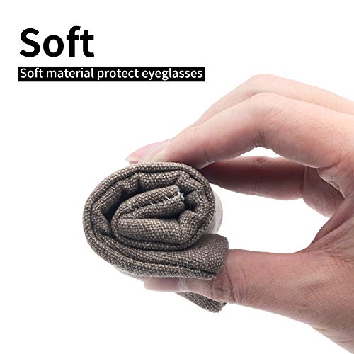 Face Shadow Double Glasses Case Soft Eyeglass Case For Women Men - color: Canvas Brown