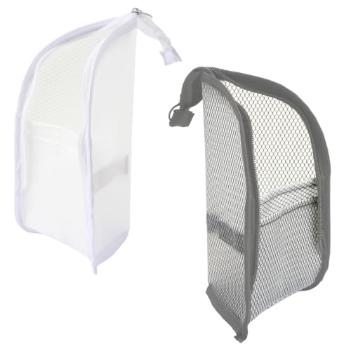 Standing Travel Toiletry Bag, Waterproof Hanging Makeup Organizer Cosmetic Zipper Pouch, Stand Up Portable Toiletry Containers for Brushes Toothpaste Family Business Travel Essentials (Grey, White) - color: Grey White