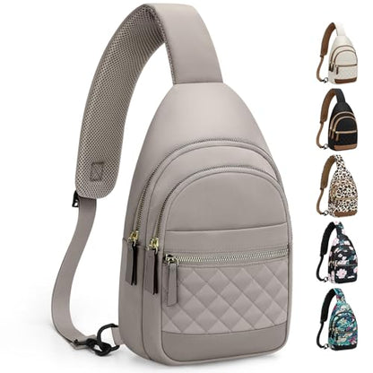 Capolo Crossbody Bags for Women Waterproof Sling Shoulder Bag Fanny Pack - color: Grey, size: Medium