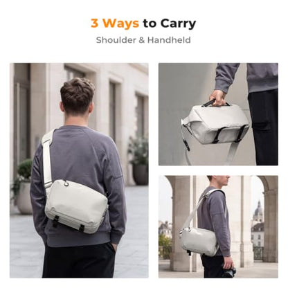 K&F CONCEPT 2 in 1 Camera Sling Bag, Everyday Shoulder Bag - color: 11 Off-White Medium