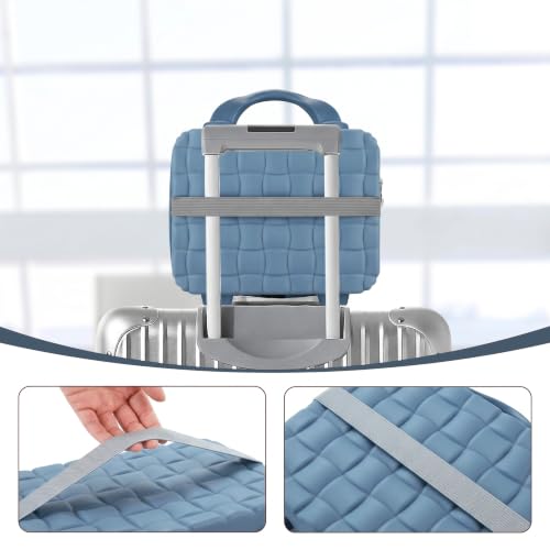10" Hard Shell Travel Makeup Case with Lock, Blue - color: Blue