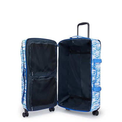 Kipling Women's Spontaneous Large 31-Inch Softside Spinner Wheel Luggage, Integrated TSA Accepted Lock - color: Diluted Blue, size: Large