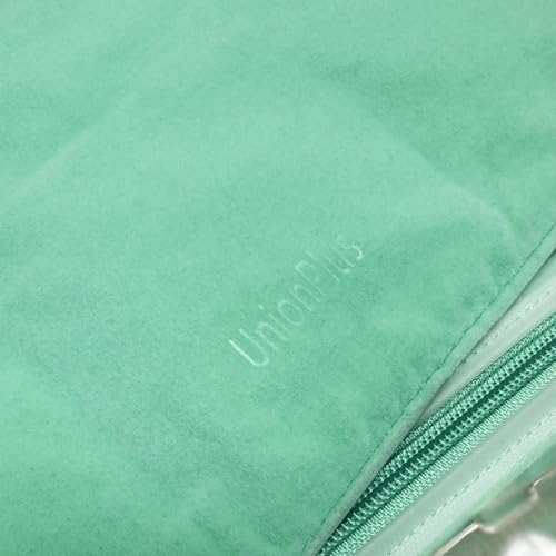 UnionPlus Velvet Jewelry Roll Organizer, 11 Grids, Ice Green - color: Ice Green, size: 11-Grids