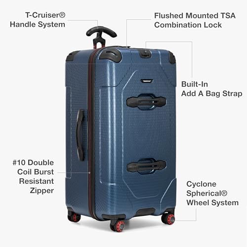Traveler's Choice Maxporter II Polycarbonate Hardside Trunk with Spinner Wheels, Navy, 31-Inch Large Trunk - color: Navy, size: 31-inch Large Trunk