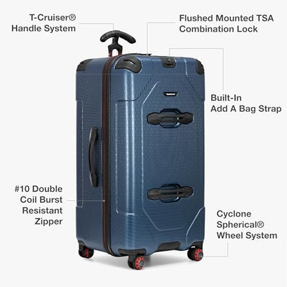 Traveler's Choice Maxporter II Polycarbonate Hardside Trunk with Spinner Wheels, Navy, 31-Inch Large Trunk - color: Navy, size: 31-inch Large Trunk