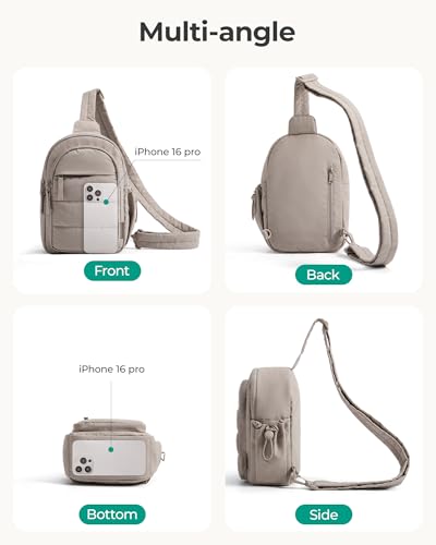 BAGSMART Small Sling Bag for Women, Puffer Crossbody Bag Hobo Handbag - color: Dim Gray
