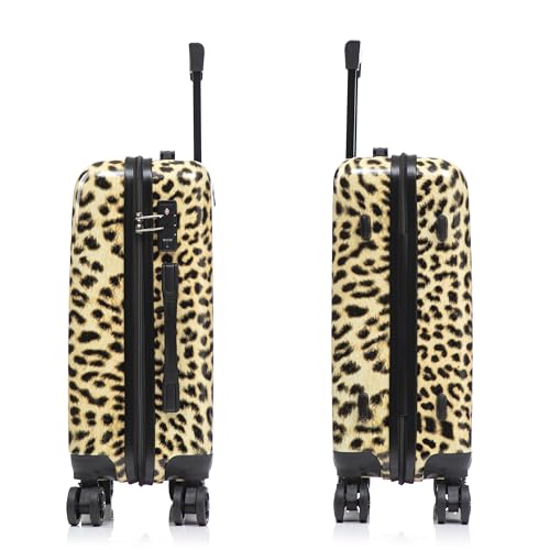 InUSA Cheetah Print 20-Inch Carry-On Hardside Spinner Luggage Lightweight - color: Cheetah, size: 20 Inch