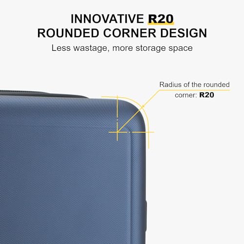 LEVEL8 Trunk Luggages, 28 Inch Luggage with Spinner Wheels, Luminous Textured Checked Large Hard Shell Lightweight with Tsa Lock, Navy - color: Navy, size: Trunk 28 Inch
