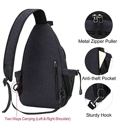 MOSISO Crossbody Sling Bag for Women, Shoulder Backpack, Hiking Daypack Bag - color: Space Gray