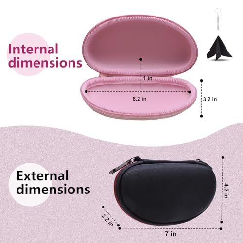 LTGEM Glasses Case Hard Shell, Hard Sunglasses Travel Case for Women Men, Large Eyeglass Cases with Clip and Cleaning Cloth - color: Gray